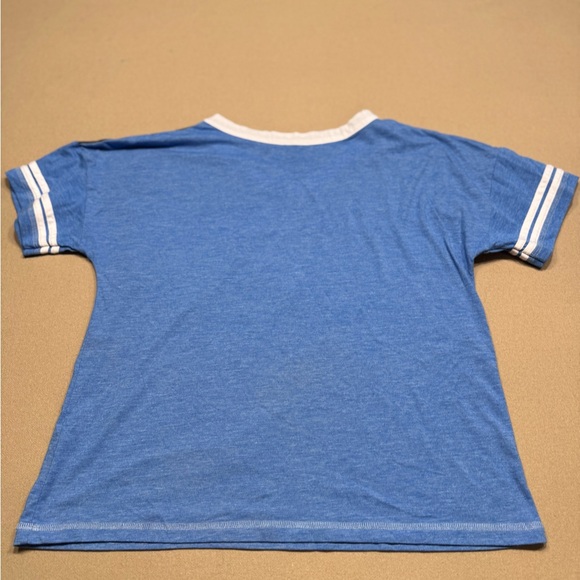 Chicago Cubs Women's V-Neck Short Sleeve Tee in Blue and Charcoal - Picture 2 of 5